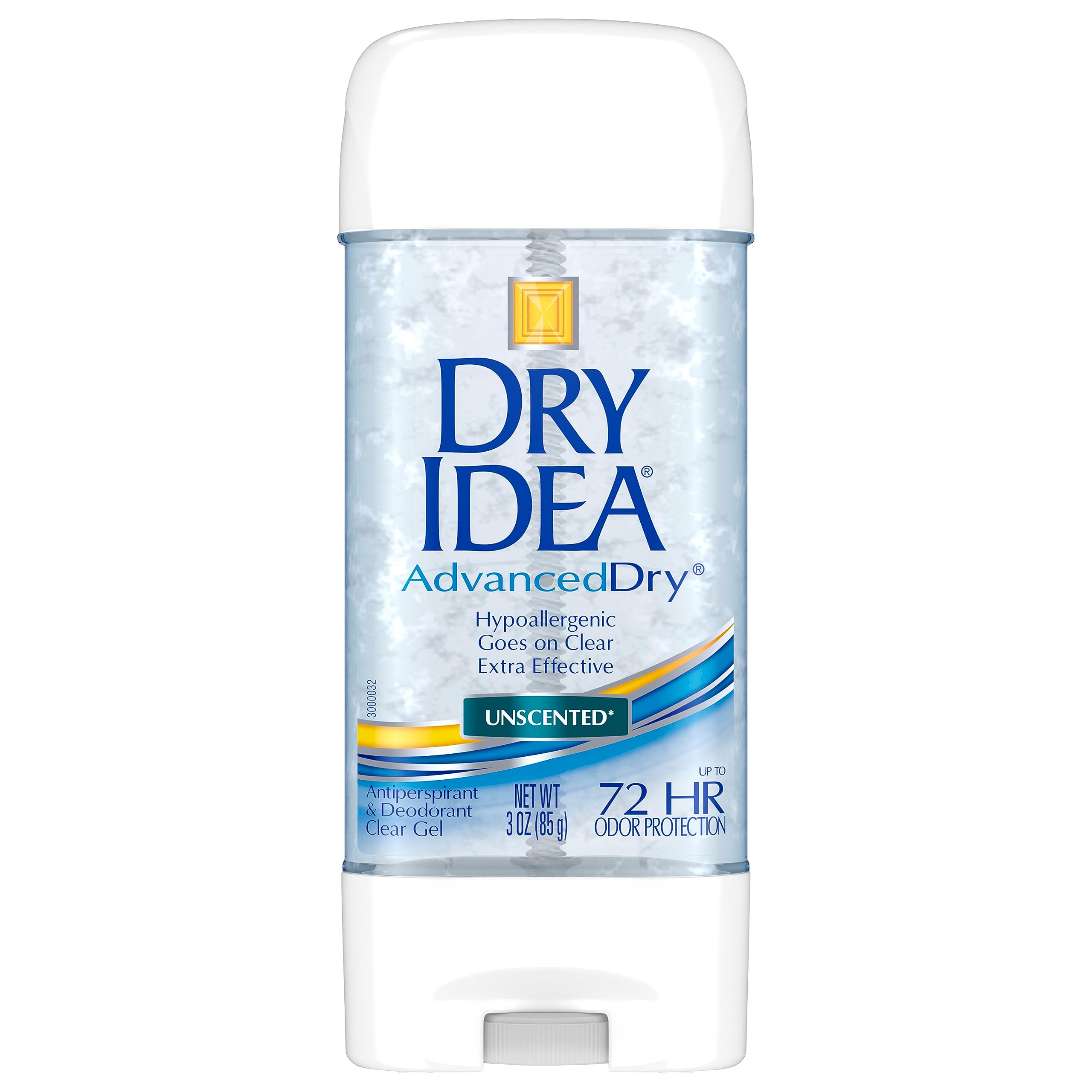 Dry Idea Antiperspirant Deodorant Gel, Unscented, 3 Ounce