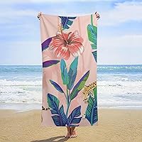 Cartoon Lotus Leaf Beach Towels Set of 2 Large Quick Dry Sand Free Leopard Travel Beach Towel-Extra Large XL Bath Towels Beach essentials-63 x31.5