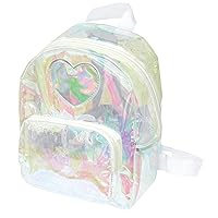 ZIP CORPORATION 83326 Cute Transparent Vinyl Bag, Clear, Holographic Backpack, Approx. W 7.9 x H 1.0 x D 3.5 inches (20 x 25
