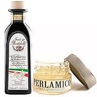 Tasting Combo - Aged Balsamic Vinegar and Balsamic Pearls with White Condiment, Imported from Italy, IGP-Certified Balsamic Vinegar of Modena