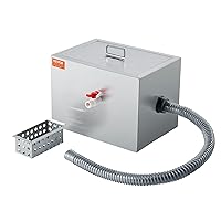VEVOR Commercial Grease Trap, 8 LBS Grease Interceptor, Side Inlet Interceptor, Under Sink Stainless Steel Grease Trap, 2.8 GPM Waste Water Oil-water Separator, for Restaurant Canteen Home Kitchen