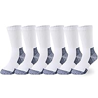 EPEIUS Kids Boys/Girls' Cushioned Crew Socks Thick Cotton Athletic Socks 6 Pack 4-14 Years
