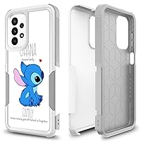 Case for Samsung Galaxy A23 5G, Ohana Means Family Pattern Shock-Absorption Hard PC and Inner Silicone Hybrid Dual Layer Armor Defender Case for Samsung Galaxy A23 4G/5G