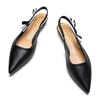 Women's Slingback Pumps | Leather Kitten Heels | Closed Heeled Sandal | Pointed Toe Pumps for Women | Wedding Dress Pumps Shoes