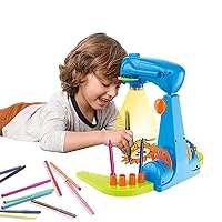 Drawing Projector for Kids,Intelligent Draw Projector Toy Machine with 32cartoon patters and 12color Brushes for Children Learn to Draw and Sketch，Preschool Learning Activities