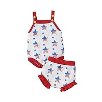 6 Month Girl Dress Newborn Infant Baby Girls Boys Knit Sleeveless Fourth of July Sweater Romper (Red, 12-18 Months)