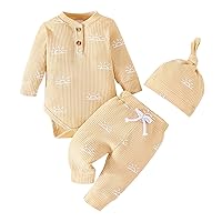 7 Piece Infant Boys Girls Long Sleeve Cartoon Prints Romper Solid Colour Pants Hat Outfits Set For 4t Baby Boy