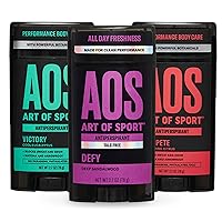 Art of Sport Men’s Antiperspirant Deodorant, Variety Pack, Made with Natural Botanicals, Moisturizing Tea Tree Soap, Made for Athletes, 2.7 Ounce (Pack of 3)