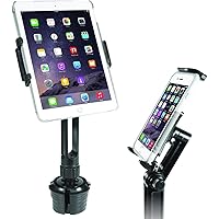 Macally Cup Holder Tablet Mount - Heavy Duty iPad Cup Holder Car Mount Stand or Tablet Holder for Car, Truck, and Vehicle - Fits Devices 3.5