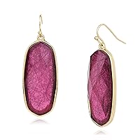 POMINA Fashion Statement Resin Oval Teardrop Dangle Earrings for Women Colorful Sparkle Faceted Crystal Glass Dangle Drop Earrings