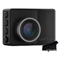 Garmin Dash Cam 57, 1440p, 140-degree FOV, Remotely Monitor Your Vehicle While Away with New Connected Features, Voice Control, Compact and Discreet, Includes Memory Card and Signature Series Cloth