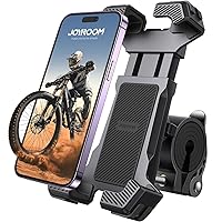JOYROOM Bike Phone Mount, [1S Locks Phones] Motorcycle Phone Mount with Quick Lock, and Anti-Slip Handlebar Clamp for Bicycle Scooter ATV/UTV, Fit for iPhone 15/14/13/12 Pro Max and All Phones