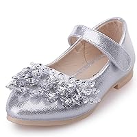 Toddler Girls Dress Shoes Little Girls Mary Janes Ballerina Flats Shoes Crystal School Party Princess Shoes