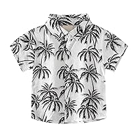 Boys Sports Tee Button Down Hawaii Shirts Short Sleeve Tropical Shirt Tops for Kids Toddlers for Ling Sleeve Shirt Boys
