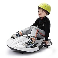 TOBBI 18V Electric Ride On Go Kart for Kids 6 & Up,Battery Powered Ride on Toys Drift Vehicle with Silent Motor,Side Handlebars for Steering,Training Wheels,Music,Lights