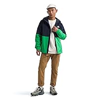 THE NORTH FACE Men's Waterproof Antora Rain Hoodie Jacket (Standard and Big Size), Summit Navy/Optic Emerald, Large