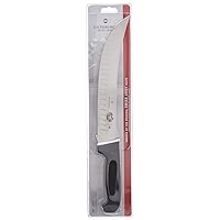 Victorinox Cutlery 10-Inch Curved Cimeter Knife, Granton Edge, Black Fibrox Handle
