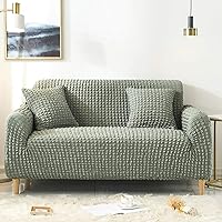 Lattice Couch Covers,Elegant 3D Bubble Stretch Sofa Slipcovers,Universal Easy Fitted Anti-Slip Furniture Protector Couch Covers-H 3 Seater 195-230cm(77-91inch)