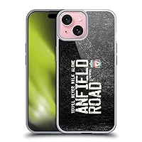 Head Case Designs Officially Licensed Liverpool Football Club Anfield Road Black Crest You'll Never Walk Alone Soft Gel Case Compatible with Apple iPhone 15 and Compatible with MagSafe Accessories