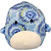 SQUISHMALLOW KellyToys - 12 Inch (30cm) - Luther The Blue Tie Dye Shark - Super Soft Plush Toy Animal Pillow Pal