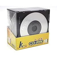 (10-Pack) Mini CD-RW Rewritable 21min 185mb 8cm CDR CD Blank Compact Disc + Jewel Case