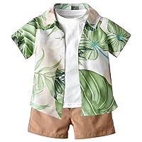 SANGTREE Toddler Little Baby Boys Summer Short Hawaiian Outfit, 3 Months - 9 Years