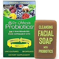 Dr. Ohhira's Probiotics Original Formula 30 Caps with Bonus Probiotic-Enhanced Beauty Bar Soap Travel Size 20g - No Refrigeration Supplement for Women and Men, 13 Probiotic Strains