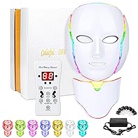 Blue Red Light Theràpy Màsk for Face, 7 Colors led face màsk Light Theràpy, Skin Care Màsk for Face and Neck, Skin Care at Home