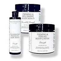 Tropic Trio Skin Care Collection Bundle | Nourishing Body Wash 8.45 fl oz | Pineapple Body Scrub 10 fl oz | Firming Body Cream 6.8 fl oz