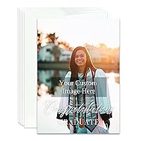 Personalized Christian Graduation Card Custom Your Photo Image Upload Your Text Greeting Card (Pack of 12)
