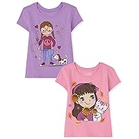 The Children's Place girls Girl Graphic Short Sleeve Tee 2 pack