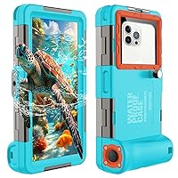 Latest Upgrade Universal Waterproof Phone Case for Snorkeling and Diving [50ft/15m] Underwater Phone Case for iPhone 15/14/13/12 Pro Max Samsung Galaxy S24/S23/S22/S21 Plus Ultra etc Diving Case-Blue