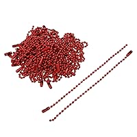 50Pcs Ball Beads Chain, Bulk Tag Metal Chain, 4.72 Inch Metal Chain Necklace Bulk with Connectors for Hanging Christmas Decoration Jewelry Making Tags Craft Projects,Red