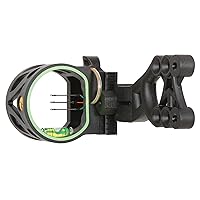 Trophy Ridge Mist 3 Pin Archery Bow Ambidextrous Sight - Ultra-Bright .019 Fiber Optic Pins, Multiple Mounting Holes for Added Adjustability, Green Hood Accent for Quicker Shot Acquisition