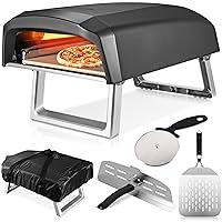 Commercial Chef Pizza Oven Outdoor - Gas Pizza Oven Propane - Portable Pizza Ovens for Outside - Stone Brick Pizza Maker Oven Grill - with Pizza Oven Door, Peel, Pizza Stone, Cutter, and Carry Cover