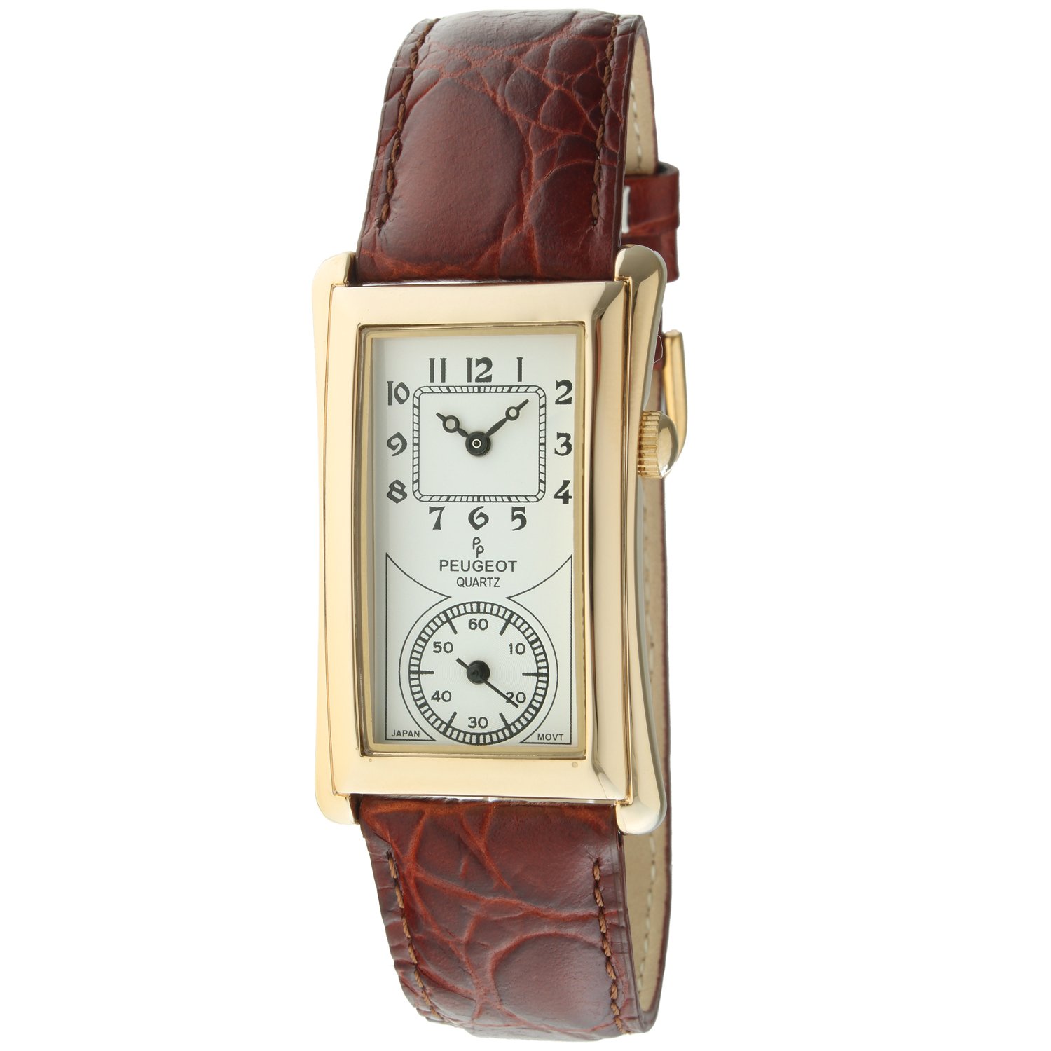 Peugeot Vintage Contoured Doctors Style Watch with Leather Band