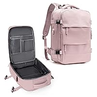 coowoz Large Travel Backpack For Women Men,Carry On Backpack Flight Approved,Hiking Backpack Waterproof Outdoor Rucksack Casual Daypack Fit 15.6 Inch Laptop Shoes Compartment (Pink Purple-L)