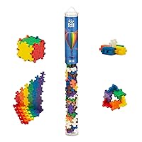 70 Piece Basic Color Mix – Construction Building Stem / Steam Toy, Interlocking Mini Puzzle Blocks for Kids