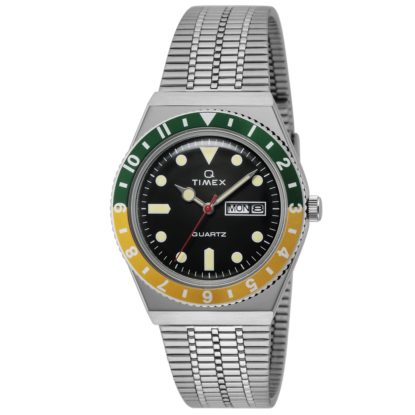 Buy Timex Q Wristwatch, green/yellow, Bracelet Type | Fado168