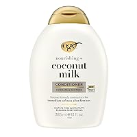 OGX Nourishing + Coconut Milk Conditioner, Hydrating & Restoring Conditioner Moisturizes for Soft Hair After the First Use, Parabens-Free, Sulfate-Free Surfactants, 13 fl. Oz