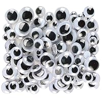 Creativity Street Peel and Stick Wiggle Eyes Assorted, 7mm to 15mm, Black, 100-Pack
