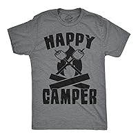 Mens Funny Camping Shirts Think Outside and Happy Camper Nature Tees for Guys