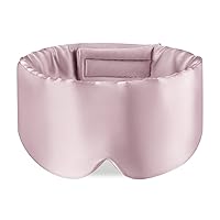 Zenssia 100% Mulberry Silk Sleep Mask Eye Mask for Man and Woman with Adjustable Headband, Full Size Large Sleep Mask & Blindfold for Total Blackout for All Night Sleep, Travel & Nap- Light Plum