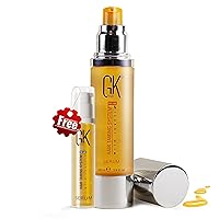GK HAIR Global Keratin 100% Organic Argan Oil Anti Frizz Serum 10ml & Styling Smoothing Nourishing Heat Protection Shine 100ml Serum Oil