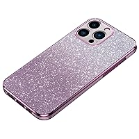 Glitter Case for iPhone 15Pro Max/15 Pro/15 Plus/15 Full Camera Lens Protection Sparkle Bling Cover Luxury Shiny Phone Case for Women Girl (Pink,15 Pro)