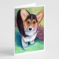 Caroline's Treasures 7368GCA7P Pembroke Corgi Puppy Greeting Cards and Envelopes Pack of 8 Blank Cards with Envelopes Whimsical A7 Size 5x7 Blank Note Cards