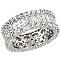Sterling Silver Micro Pave Cubic Zirconia Eternity Wedding Ring 5mm, Sizes 6-9