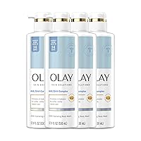 Olay Skin Solutions Hydrating Body Wash for Women with AHA/BHA Complex, 17.9 fl oz (Pack of 4)