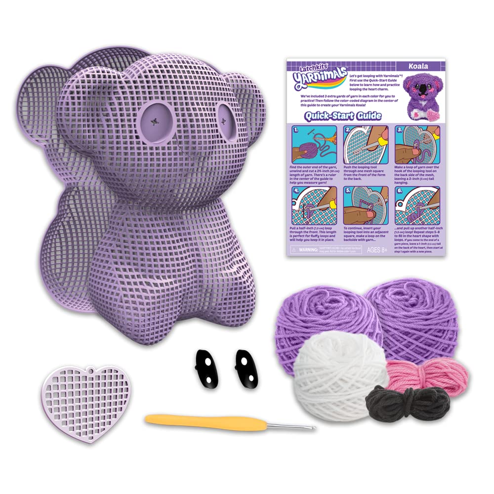 PlayMonster Yarnimals Koala — Loop Your Own Koala — Craft Kit — Make Your Own Animal Toy — Ages 8+