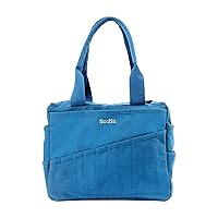 Soolla Studio Bag Washable Art Supply & Pottery Tool Bag Organizer, Knitting & Crochet Project Bag, 30+ Pockets, 15+ Colors, Durable Canvas Tote Caddy (Blueberry)